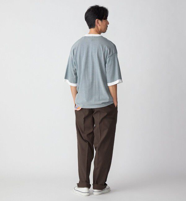 SHIPS「SHIPS: 16ゲージ コットン ボーダー ライト ニットTシャツ」|ニット・セーター|