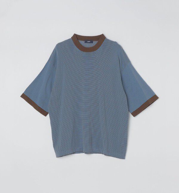 SHIPS「SHIPS: 16ゲージ コットン ボーダー ライト ニットTシャツ」|ニット・セーター|