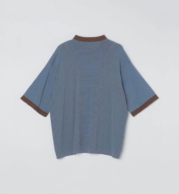 SHIPS「SHIPS: 16ゲージ コットン ボーダー ライト ニットTシャツ」|ニット・セーター|