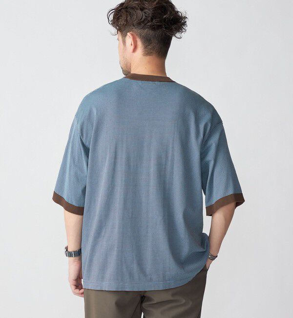 SHIPS「SHIPS: 16ゲージ コットン ボーダー ライト ニットTシャツ」|ニット・セーター|