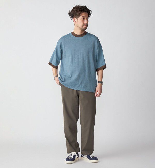 SHIPS「SHIPS: 16ゲージ コットン ボーダー ライト ニットTシャツ」|ニット・セーター|