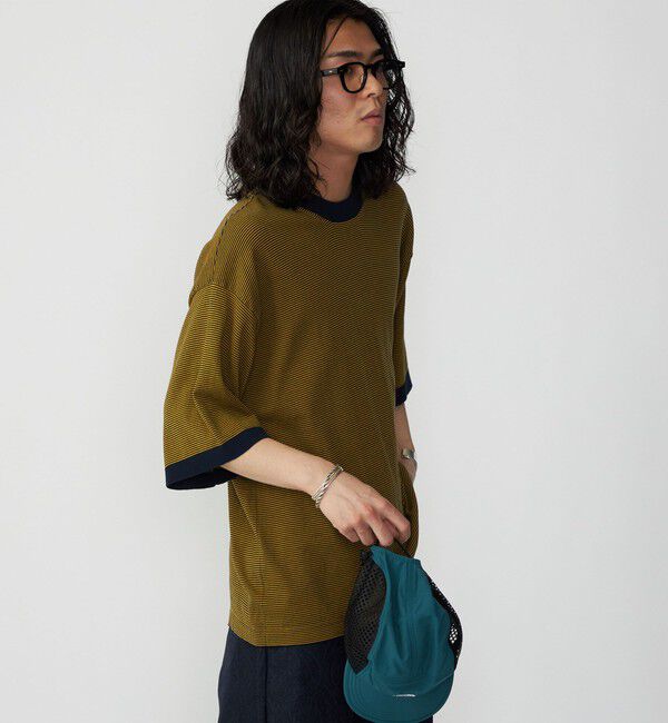 SHIPS「SHIPS: 16ゲージ コットン ボーダー ライト ニットTシャツ」|ニット・セーター|