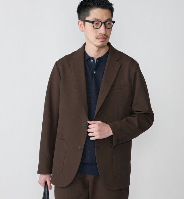 SHIPS「SHIPS:〈手洗い可能〉RIRANCHA(R) 2ボタン ジャケット (セットアップ対応)」|テーラードジャケット|ブラウン