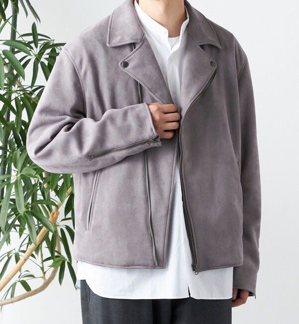 SHIPS any「SHIPS any: フェイク スエード (ポリエステル) ダブルライダース ジャケット◇」|ライダースジャケット|