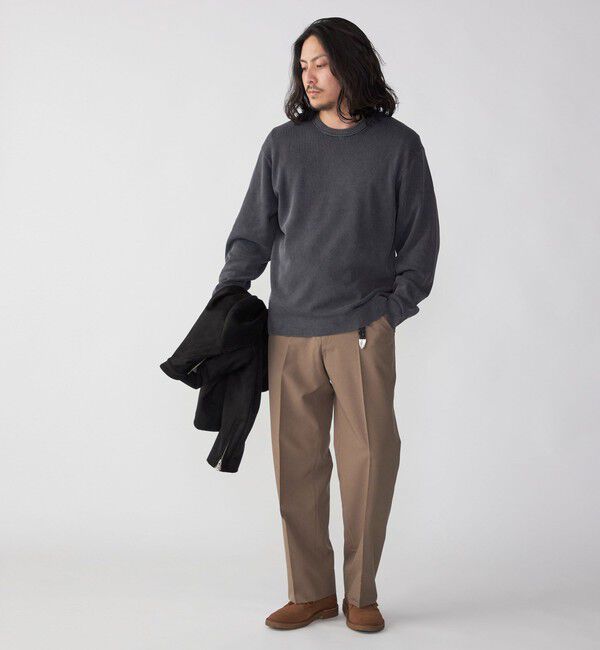 SHIPS「SHIPS: 14ゲージ 畦編み サンフェード コットン クルーネック ニット」|ニット・セーター|