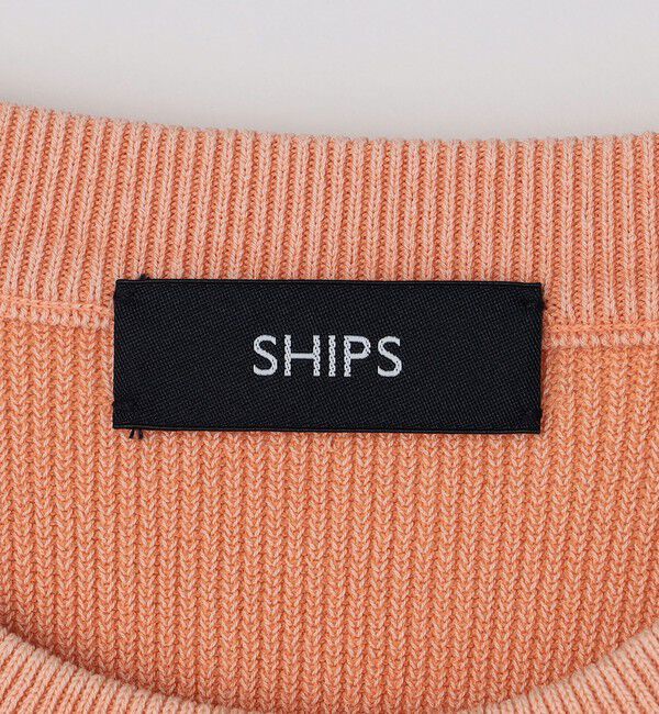 SHIPS「SHIPS: 14ゲージ 畦編み サンフェード コットン クルーネック ニット」|ニット・セーター|