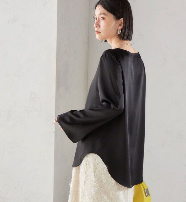 SHIPS for women「〈手洗い可能〉サテン ブラウス◇」|シャツ・ブラウス|ブラック