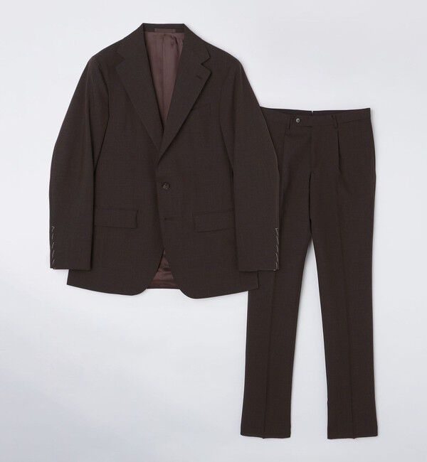 SHIPS「VALDITARO: ウール/モヘヤ シングル3ボタン ブラウンカラー スーツ」|スーツ|