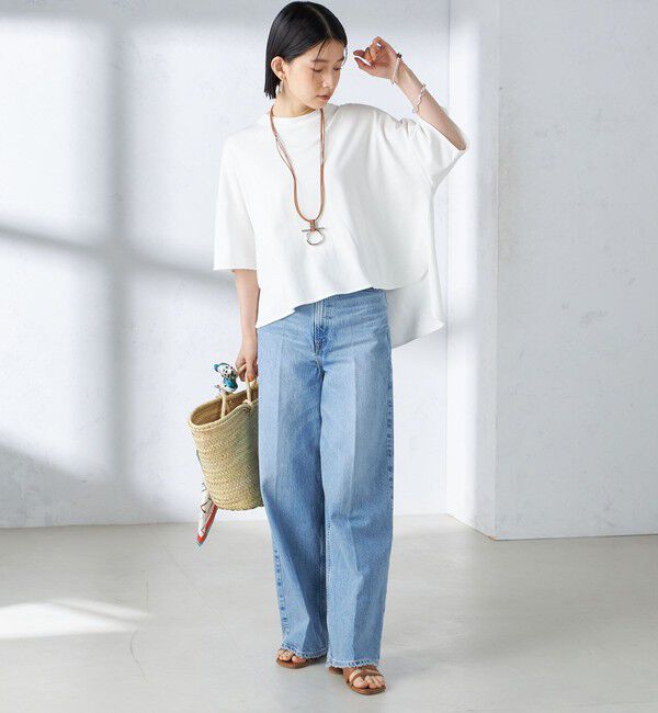 SHIPS for women「〈洗濯機可能〉バック フリル 半袖 Tシャツ」|Tシャツ・カットソー|