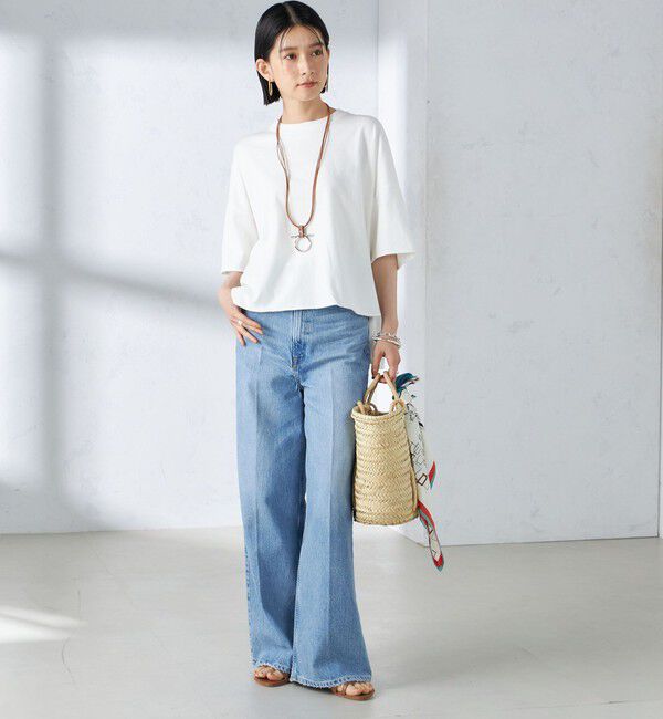 SHIPS for women「〈洗濯機可能〉バック フリル 半袖 Tシャツ」|Tシャツ・カットソー|