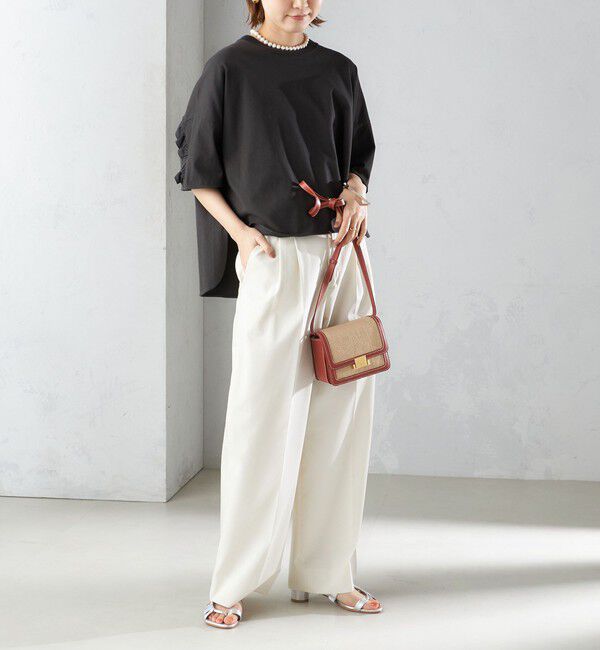 SHIPS for women「〈洗濯機可能〉バック フリル 半袖 Tシャツ」|Tシャツ・カットソー|