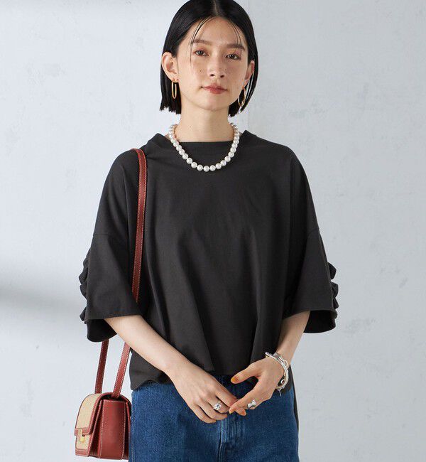 SHIPS for women「〈洗濯機可能〉バック フリル 半袖 Tシャツ」|Tシャツ・カットソー|