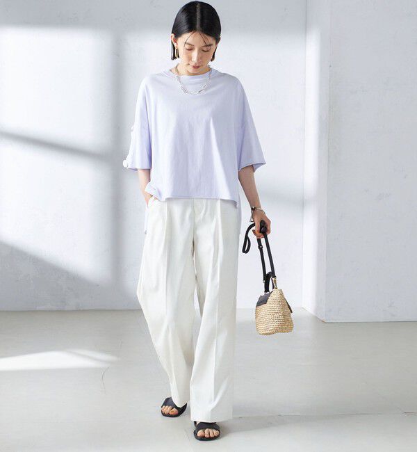 SHIPS for women「〈洗濯機可能〉バック フリル 半袖 Tシャツ」|Tシャツ・カットソー|