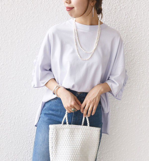 SHIPS for women「〈洗濯機可能〉バック フリル 半袖 Tシャツ」|Tシャツ・カットソー|