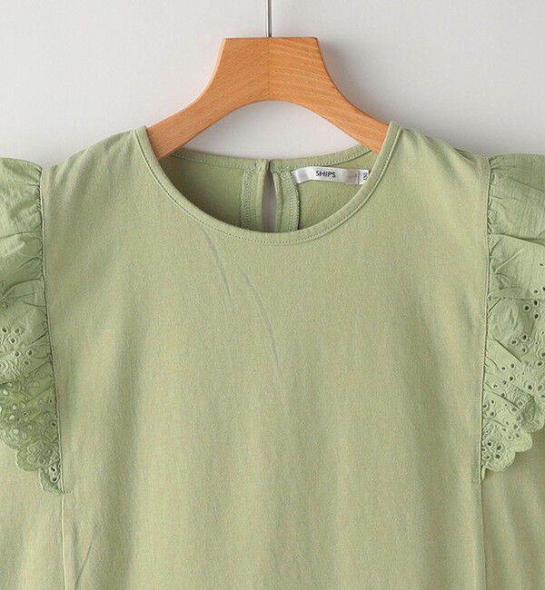 SHIPS KIDS「SHIPS KIDS:140～150cm / レース フリル 半袖 TEE」|Tシャツ・カットソー|