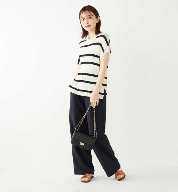 SHIPS Colors 「SHIPS Colors:〈手洗い可能〉変わり編み フレンチスリーブ ニット」|ニット・セーター|