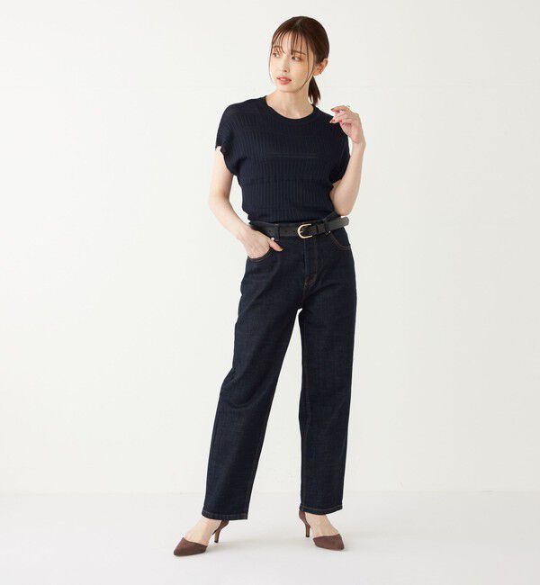 SHIPS Colors 「SHIPS Colors:〈手洗い可能〉変わり編み フレンチスリーブ ニット」|ニット・セーター|