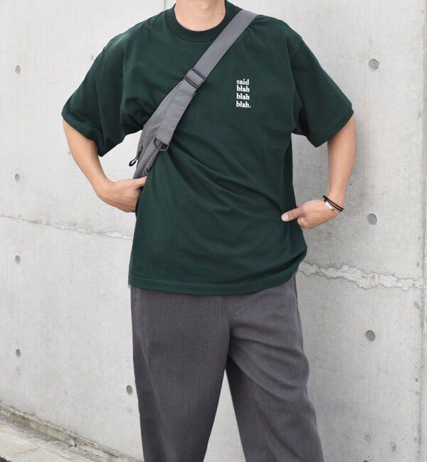 SHIPS any「【WEB限定】SHIPS any: ヘビーウェイト 7.1oz 4ライン ワンポイント ロゴ 刺繍 Tシャツ◇」|Tシャツ・カットソー|グリーン