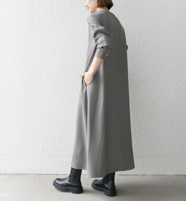 SHIPS any「SHIPS any:〈洗濯機可能〉シャーク ピンタック Aライン ワンピース」|ワンピース|