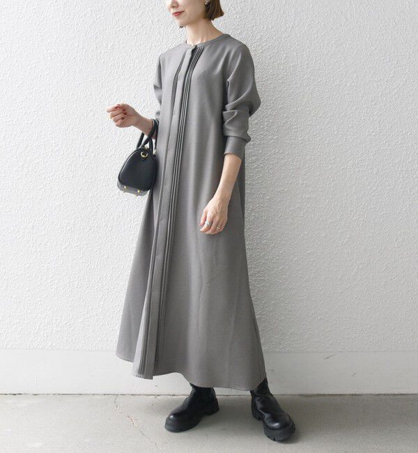 SHIPS any「SHIPS any:〈洗濯機可能〉シャーク ピンタック Aライン ワンピース」|ワンピース|