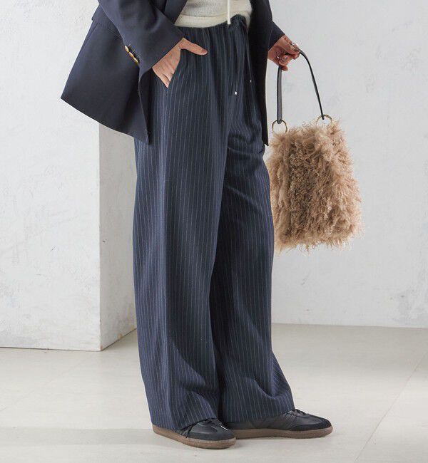 SHIPS for women「〈手洗い可能〉両面起毛 ドロスト パンツ（ネイビー）」|その他|