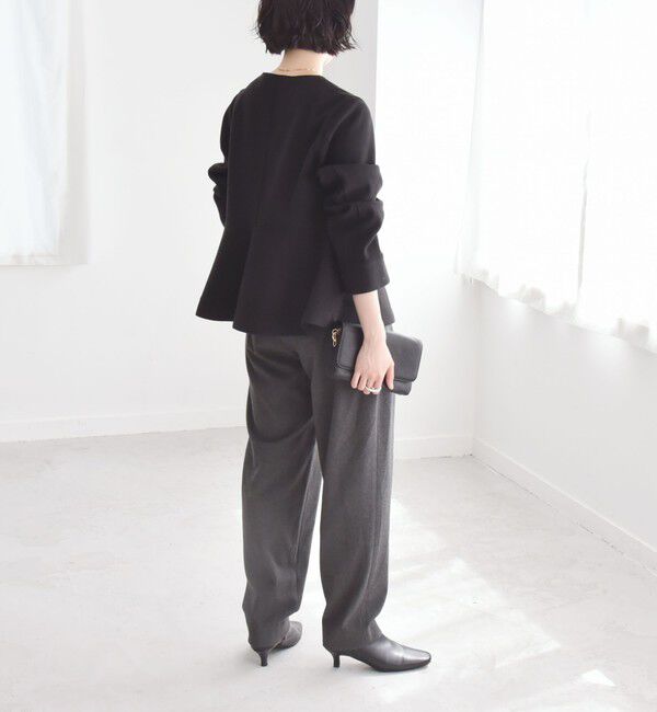 quaranciel「quaranciel: エア ニードル ペプラム ジャケット（セットアップ対応）」|ノーカラージャケット|