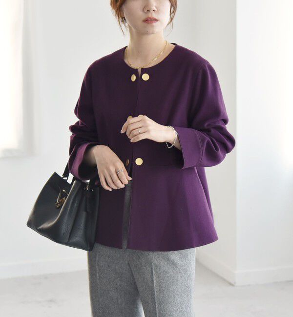 quaranciel「quaranciel: エア ニードル ペプラム ジャケット（セットアップ対応）」|ノーカラージャケット|