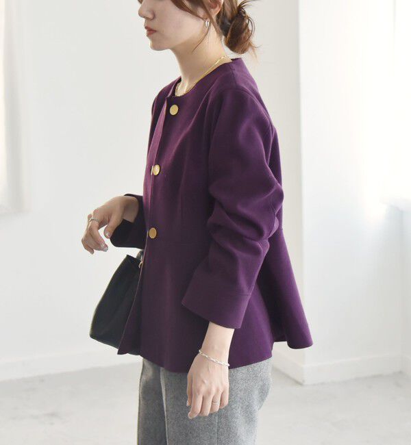 quaranciel「quaranciel: エア ニードル ペプラム ジャケット（セットアップ対応）」|ノーカラージャケット|