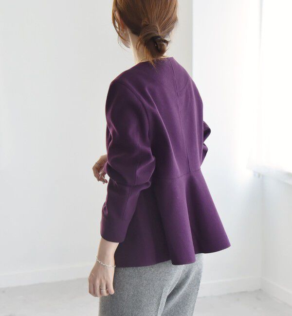 quaranciel「quaranciel: エア ニードル ペプラム ジャケット（セットアップ対応）」|ノーカラージャケット|