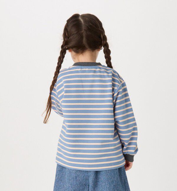 SHIPS Colors 「SHIPS Colors: 80～130cm / ミニ裏毛 ボーダー ポケット トップス」|Tシャツ・カットソー|