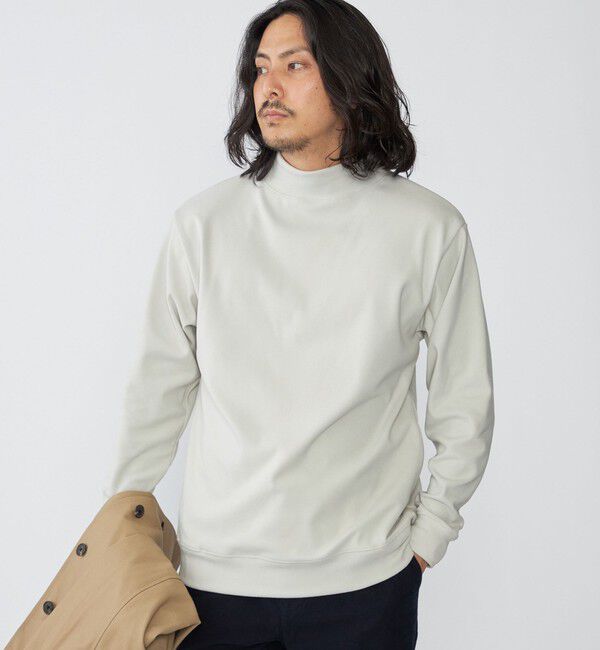 SHIPS「SHIPS:〈吸湿発熱〉モイスチャー モックネック プルオーバー」|Tシャツ・カットソー|シルバーグレー