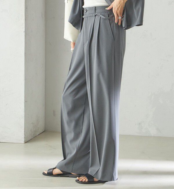 SHIPS for women「〈手洗い可能〉セミ ワイド イージー スラックス」|スラックス|