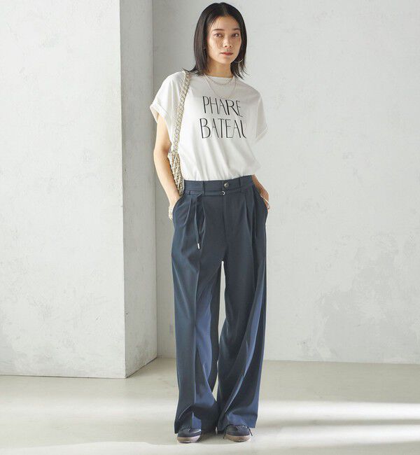 SHIPS for women「〈手洗い可能〉セミ ワイド イージー スラックス」|スラックス|