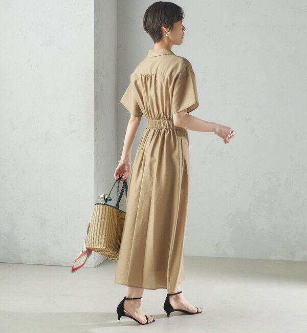 SHIPS for women「〈手洗い可能〉フロント ボタン 半袖 シャツ ワンピース」|ワンピース|