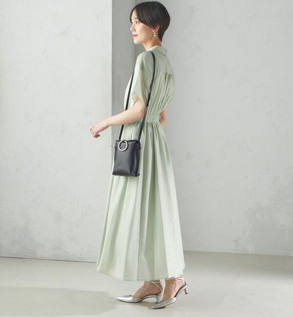 SHIPS for women「〈手洗い可能〉フロント ボタン 半袖 シャツ ワンピース」|ワンピース|