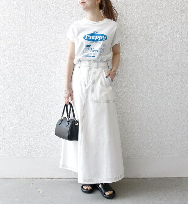 SHIPS any「SHIPS any:〈洗濯機可能〉オックス ステッチ フレア ロング スカート」|フレア|