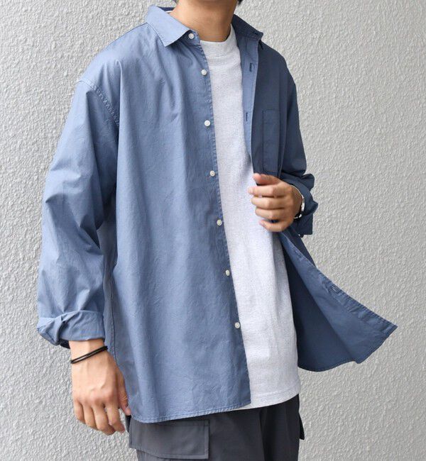 SHIPS any「SHIPS any:〈洗濯機可能〉コットン ガーメントダイ レギュラーカラー シャツ◇」|シャツ・ブラウス|ブルー