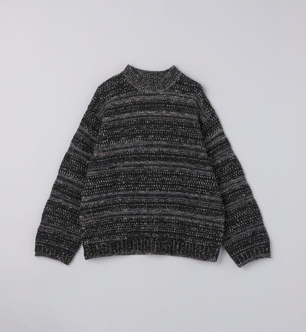 SHIPS「crepuscule: MULTI BORDER MIX PO」|ニット・セーター|ブラック