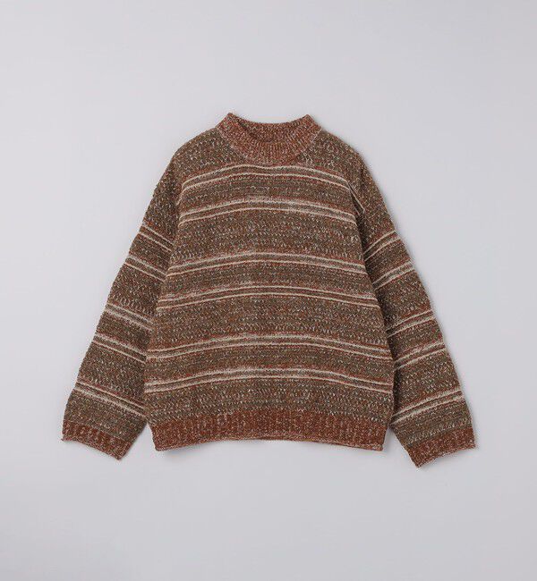 SHIPS「crepuscule: MULTI BORDER MIX PO」|ニット・セーター|ブラウン
