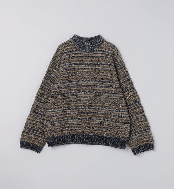 SHIPS「crepuscule: MULTI BORDER MIX PO」|ニット・セーター|ネイビー