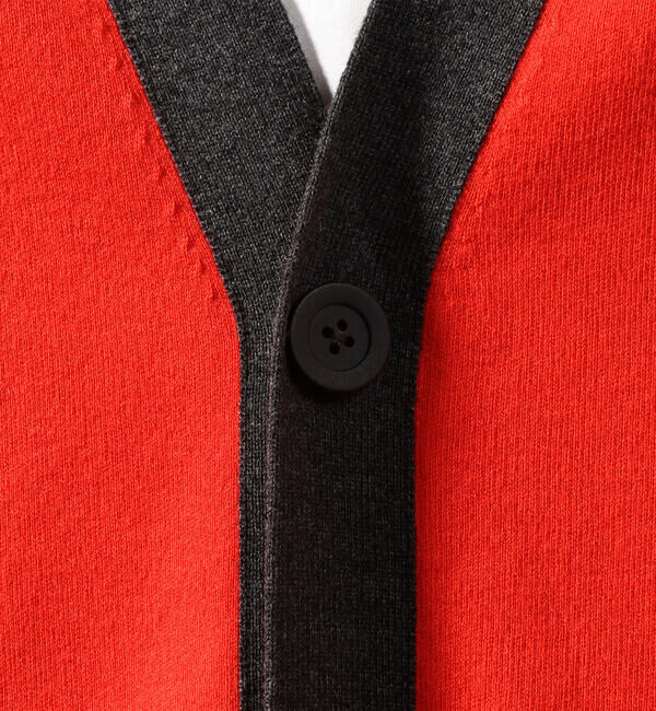 CABaN「CABaN コットンカシミヤ バイカラーVネックカーディガン」|カーディガン|