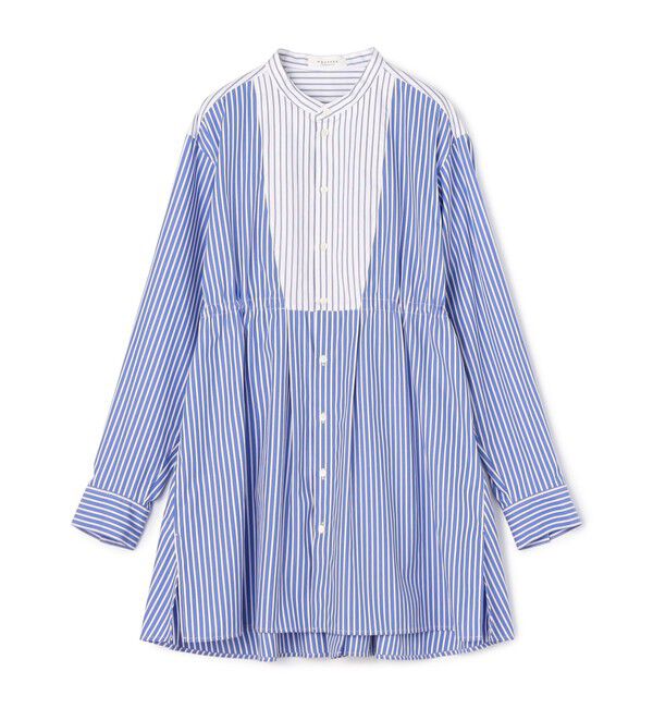 MACPHEE「パッチワークシャーティング チュニックシャツ」|シャツ・ブラウス|64 ブルー系