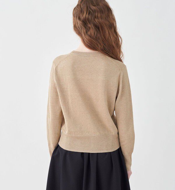 MACPHEE「プレーンリネン クルーネックカーディガン」|カーディガン|