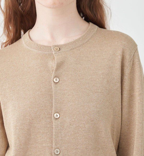 MACPHEE「プレーンリネン クルーネックカーディガン」|カーディガン|