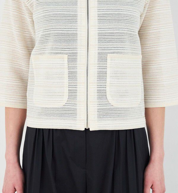 DES PRES「ミックスヤーンイタリー ジップアップジャケット」|ノーカラージャケット|