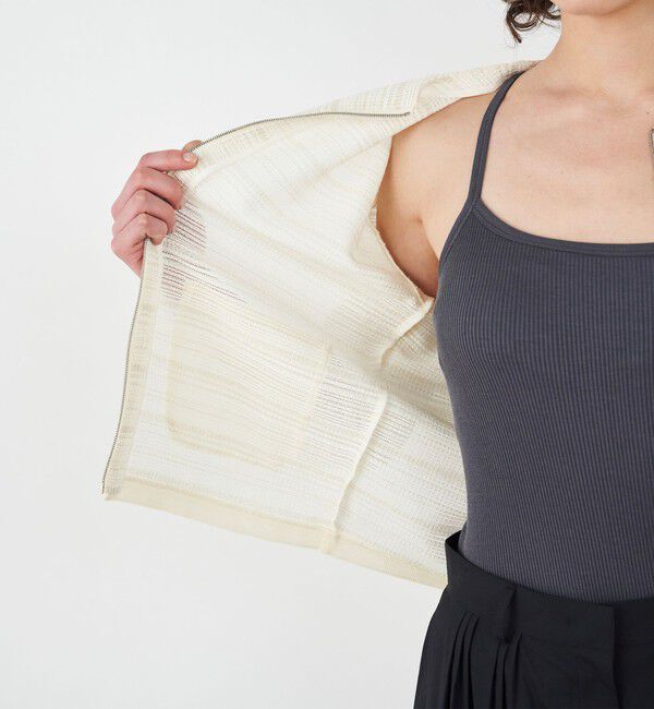 DES PRES「ミックスヤーンイタリー ジップアップジャケット」|ノーカラージャケット|