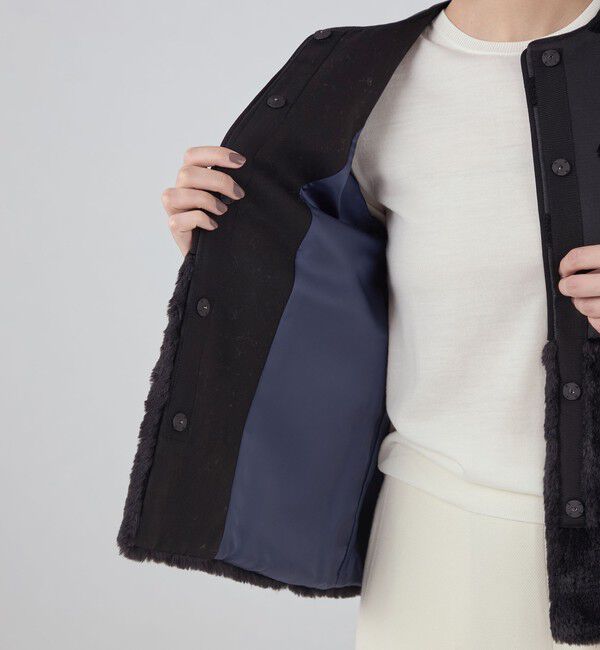 TOMORROWLAND collection「モールドット ファーペプラムジャケット」|ブルゾン・スタジャン|