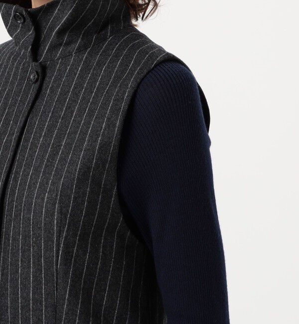 DES PRES「ウールポプリンメルトン ハイネックロングジレ」|ダウンベスト・ベスト|