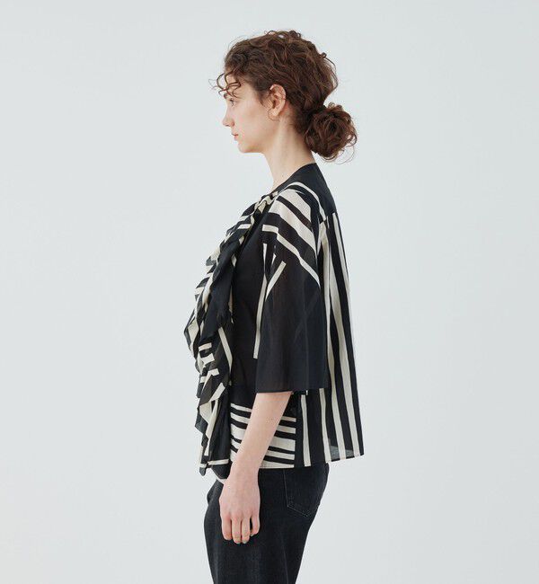 GALERIE VIE「ランドレイヤープリント フリルシャツ」|シャツ・ブラウス|