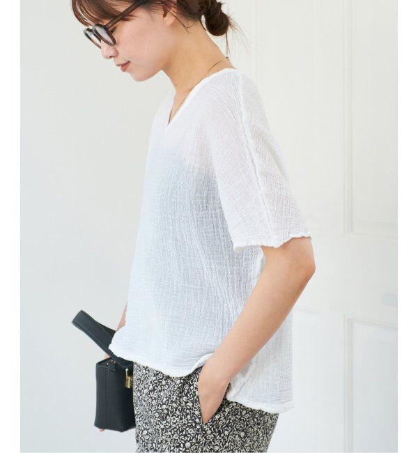 IENA「LES ATELIERS FRANCAIS DE CONFECTION ハーフスリーブトップス」|シャツ・ブラウス|